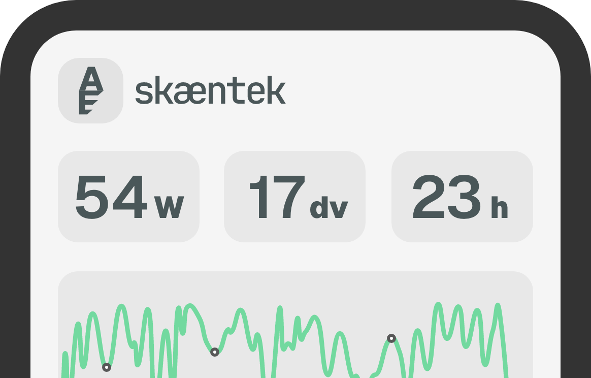 Ein Mockup der App, die die Anzeige des aktuellen Status anzeigt.