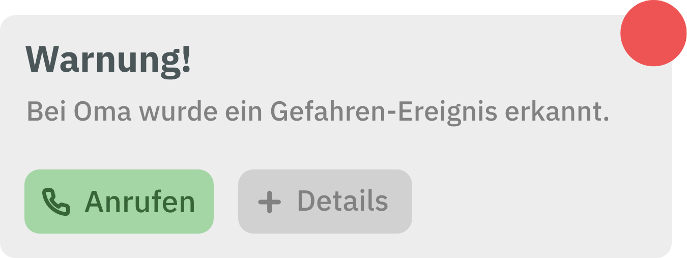 Ein Mockup eines Popups, dass den Nutzer vor einer Gefahrensituation warnen soll.